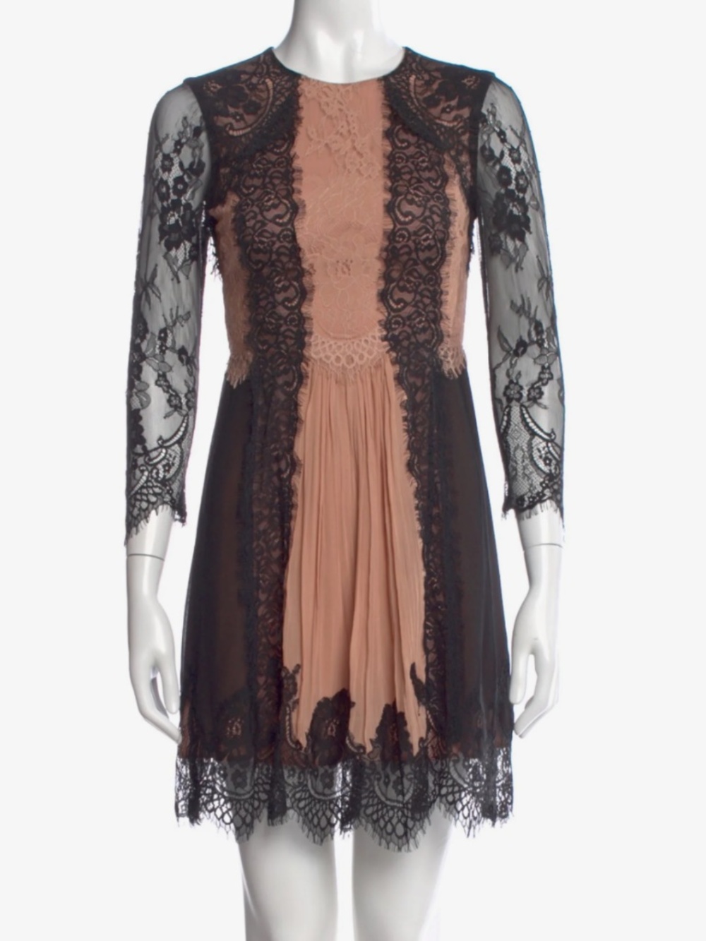 Alice + Olivia Dress lace Pink Black Gorgeous size 8 medium